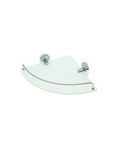Полка для ванной комнаты стеклянная L1921 1 угловая одинарная хром Ledeme
