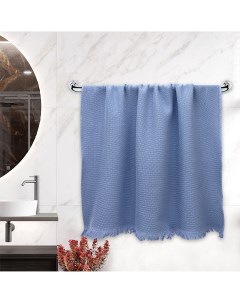Вафельное банное полотенце 100х150 см полотенце для ванной Сауна 1 шт синий Bravo