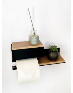 Держатель для туалетной бумаги с деревянной полкой с ящиком Molinardi creativo