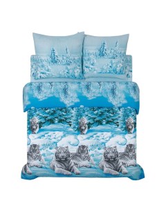 Комплект постельного белья Символ Удачи евро бязь голубой Арт-дизайн