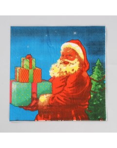 Салфетки бумажные Дед Мороз с подарками набор 20 шт 33x33 см Nobrand