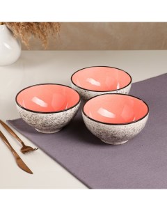 Набор посуды Салатный керамика розовый 3 предмета d 15 см 700 мл Иран Nobrand