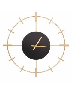 Часы настенные 61 см металл дерево круглые черно золотистые Штурвал Discovery Kuchenland