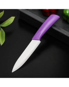 Нож кухонный керамический Симпл лезвие 12 5 см ручка soft touch цвет МИКС Nobrand