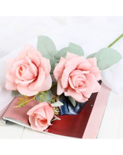 Цветы искусственные Роза Терция 12х60 см розовый Nobrand