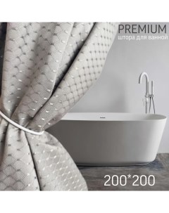 Штора для ванной тканевая 200х200 серая Graceful curtain