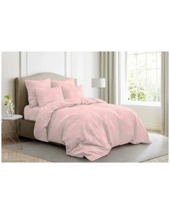 Комплект постельного белья Пейсли 2 спальный с европростыней поплин розовый Ночь нежна