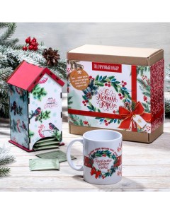 Подарочный набор чайный домик и кружка С новым годом Nobrand