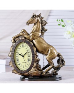 Часы настольные каминные Лошадь 40 х 31 х 15 см золото Nobrand