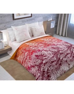 Комплект постельного белья Шелест Листвы 1 2 спальный поплин красный Текс-дизайн