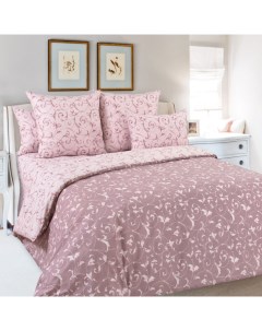 Комплект постельного белья Габриэль полутораспальный перкаль розовый Королевское искушение