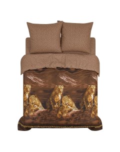 Комплект постельного белья Лео полутораспальный бязь коричневый Арт-дизайн