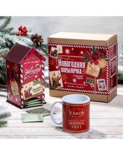 Подарочный набор чайный домик и кружка Новогодняя посылочка Nobrand