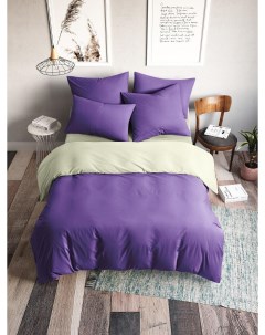 Комплект постельного белья Сирень семейный поплин фиолетовый Ночь нежна