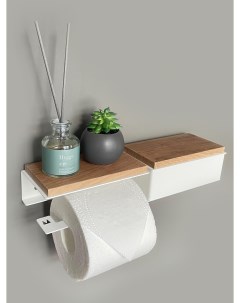 Держатель для туалетной бумаги с деревянной полкой с ящиком 3Б Molinardi creativo