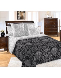 Комплект постельного белья 1340Н 1 5 спальный перкаль серый Текс-дизайн