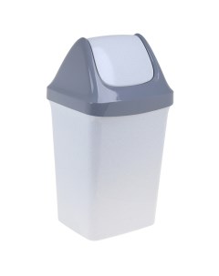 Контейнер для мусора Свинг 50 л цвет мраморный Idea