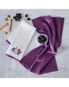 Комплект кухонных полотенец хлопок Rosabel фиолетовый Tac