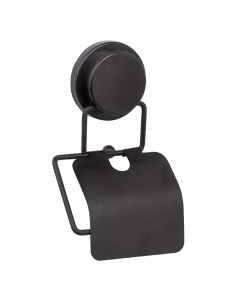 Держатель для туалетной бумаги Magic Black с крышкой цвет черный Fixsen