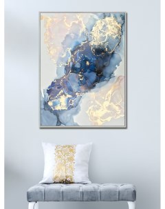 Картина для интерьера Сине золотая абстракция 58х78 см GRAF 22046 Графис