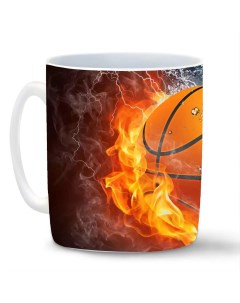 Кружка Высокая Баскетбол Баскетбольный мяч Огонь Вода CCBCC042956 Coolpodarok