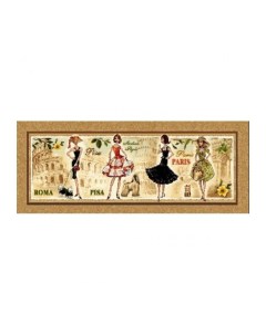 Наволочка Декоративная Гобеленовая 32х85 Девушки мира Рим Студия текстильного дизайна