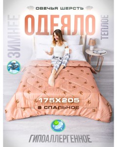Одеяло 2 спальное тик всесезонное 172 х 205 см комплект 1 шт Шах