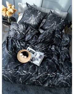 Комплект постельного белья Мрамор евро Полисатин наволочки 70x70 Pavlina
