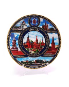 Декоративная тарелка Пять видов на Москву 15x15 см Семейные традиции