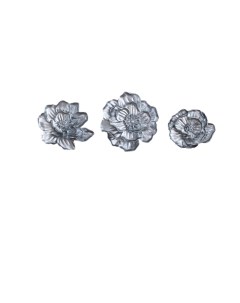 Настенный декор Цветы розы Tender панно набор из 3 шт цвет Серебро Фабрика декора i am art