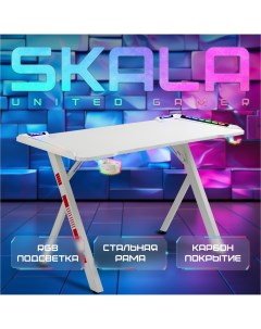 Игровой компьютерный стол GAMER SKALA RGB подсветка карбон United