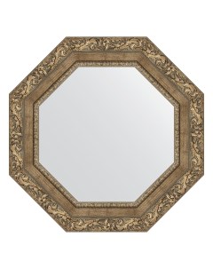 Зеркало в раме 55x55см BY 3781 виньетка античная латунь Evoform