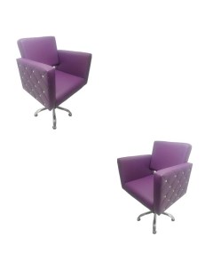 Парикмахерское кресло Гламурис Фиолетовый Гидравлика пятилучье 2 кресла Мебель бьюти