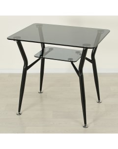 Кухонный стол Квадро 10 серый черный 1000х700 Mebel apartment