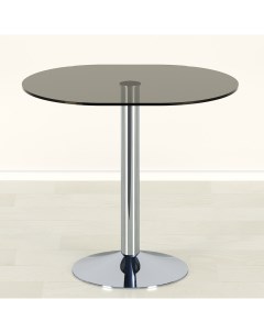 Стеклянный стол Троя 23 серый хром 800х600 Mebel apartment