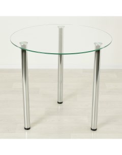 Стеклянный стол Эдель 18 3 прозрачный хром D80 Mebel apartment