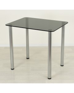 Стеклянный стол Эдель 10 серый металлик 700х600 Mebel apartment