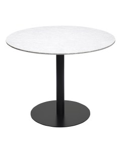 Стол обеденный D100 см кухонный круглый мрамор Trond белый черный Bergenson bjorn