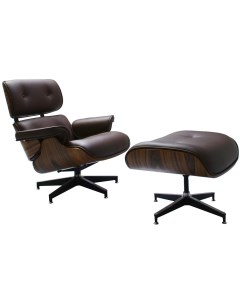 Кресло HOME EAMES LOUNGE CHAIR и оттоманка EAMES LOUNGE CHAIR Коричневый Bradex