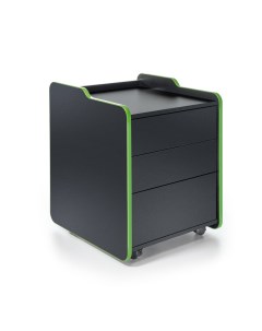 Тумба для игрового компьютерного стола CASE 50 с ящиками черно зелёный Vmmgame