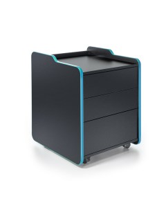 Тумба для игрового компьютерного стола CASE 50 с ящиками черно синий Vmmgame