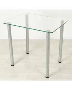 Стеклянный стол Эдель 10 прозрачный металлик 700х600 Mebel apartment
