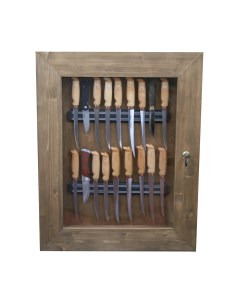Шкаф витрина для коллекции ножей 1 настенный из хвои с сучками Nobrand