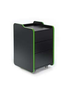 Тумба для игрового компьютерного стола CASE 40 с ящиками черно зелёный Vmmgame