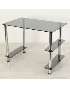 Стеклянный компьютерный стол G020 серый хром 900х550 Mebel apartment