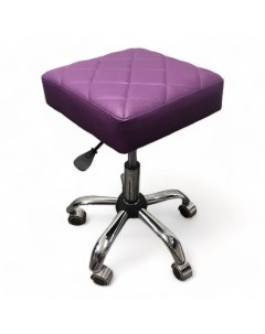 Стул для мастера педикюра на колесиках Ромбо низкий Фиолетовый Мебель бьюти
