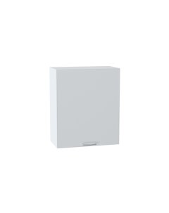 Навесной шкаф 600М с 1 ой дверцей МС МЕМФИС МДФ Белый Атласный серый Ф46 Сурская мебель