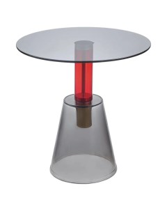 Столик кофейный журнальный Amalie круглый D 50 см стеклянный серый красный Bergenson bjorn
