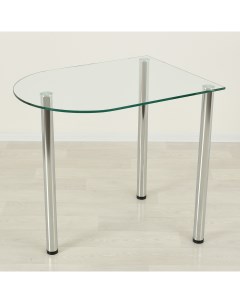 Стеклянный стол Эдель 30 3 прозрачный хром 800х600 Mebel apartment