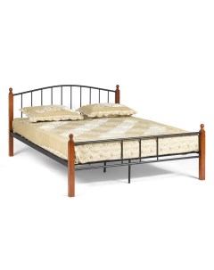 Кровать AT 915 Wood slat base 160 200 см красный дуб черный Tetchair